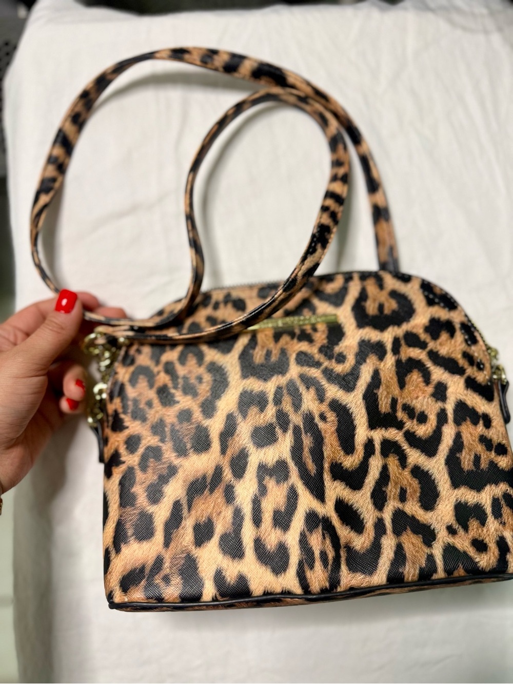 Steve Madden Leopard Print Crossbody Bag - Black & Tan